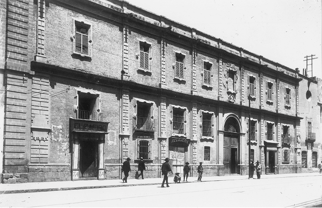 Vista del Hospital de San Andrés (Secretaría de Cultura-INAH-SINAFO-CNMH.MX, Fototeca Constantino Reyes-Valerio).