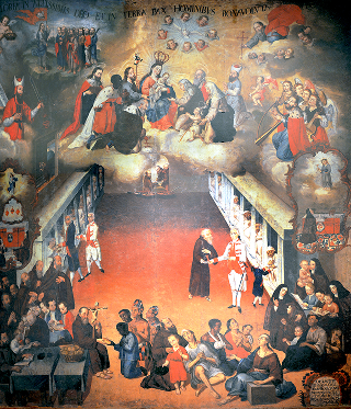 Visita de la Autoridad Real al Hospital de la Misericordia de Nuestro Señor Jesuscristo de Quito (Museo de Medicina de Ecuador).