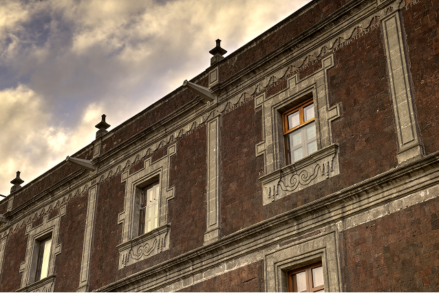 Detalle de la fachada del ex convento de Betlemitas.  Fotografía de Alejandra Carbajal.