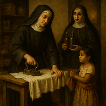 Monjas de la Nueva Enseñanza. Ilustración generada con Inteligencia Artificial.